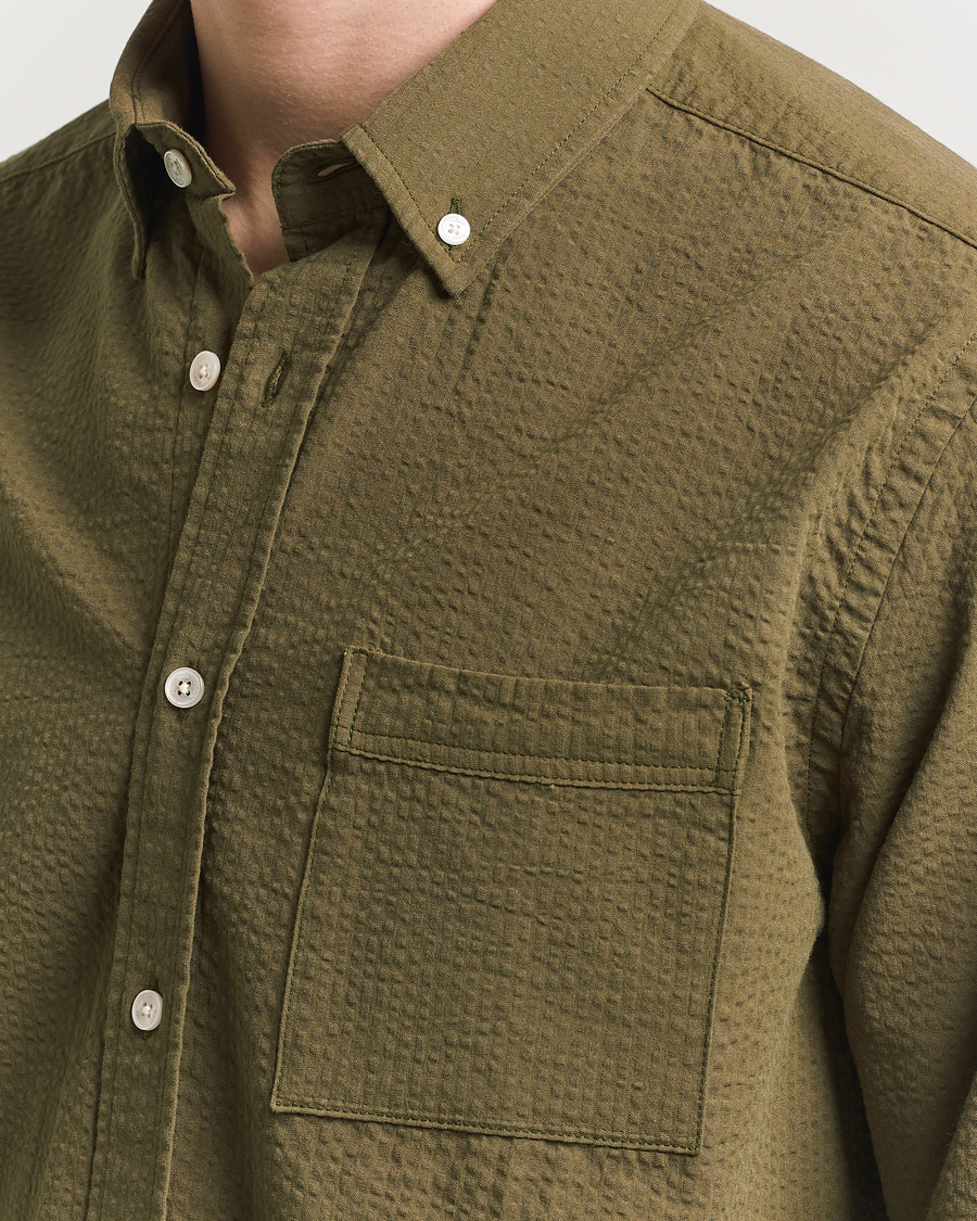 Homme | Chemises | Forét | Hornet Seersucker Shirt Army