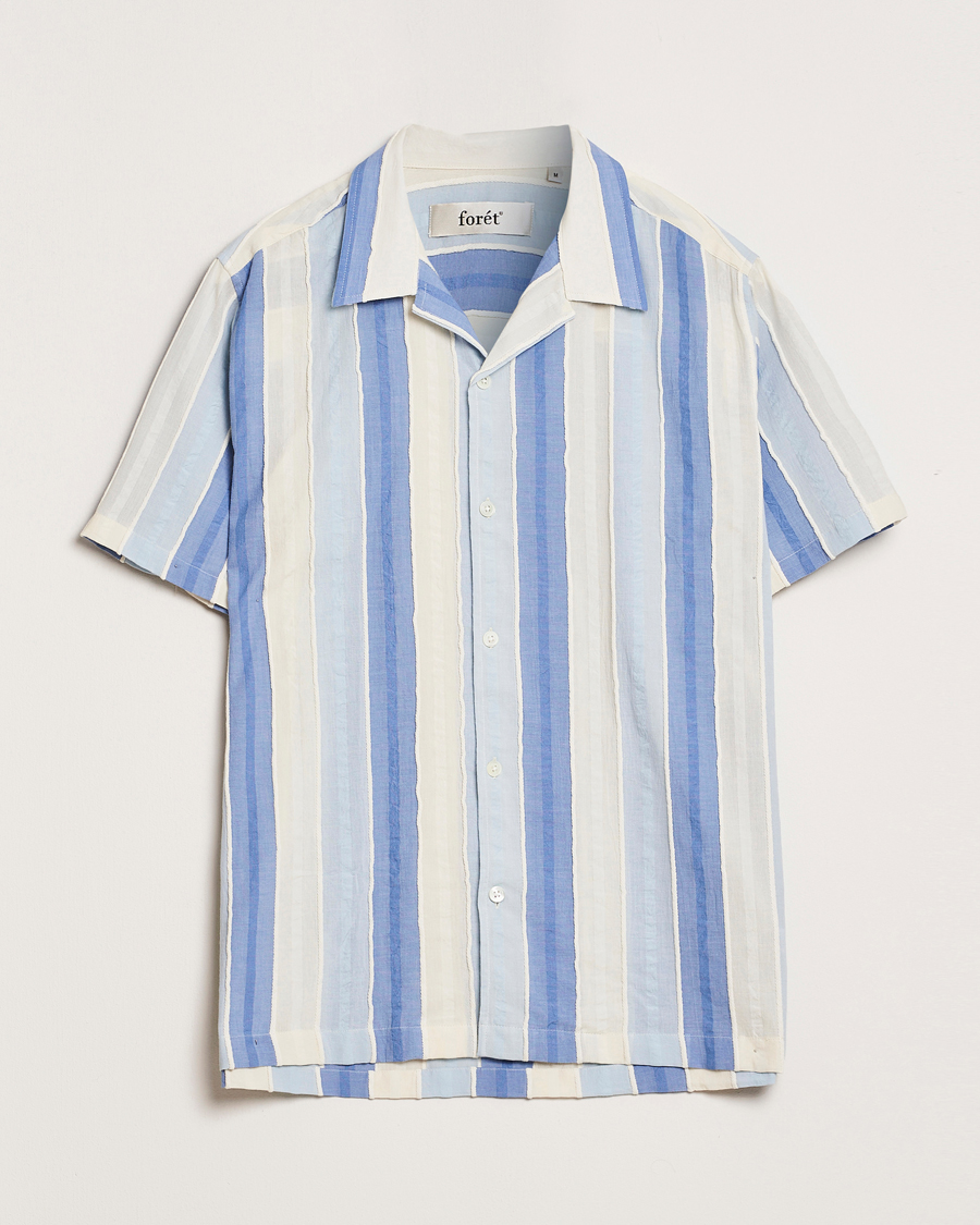 Homme | Chemises | Forét | Peer Jaquard Short Sleeve Shirt Blue