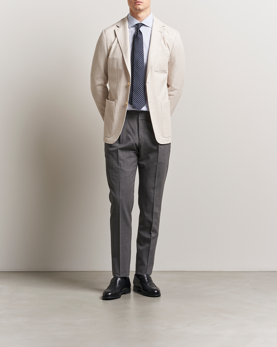 Homme | Blazers | Canali | Structured Jersey Blazer Light Beige
