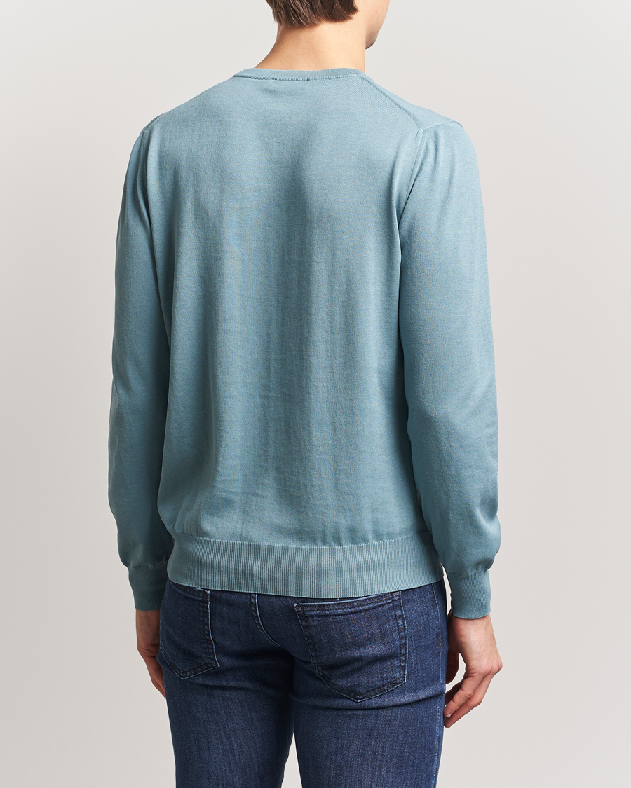Homme | Pulls Et Tricots | Canali | Cotton Crew Neck Pullover Teal