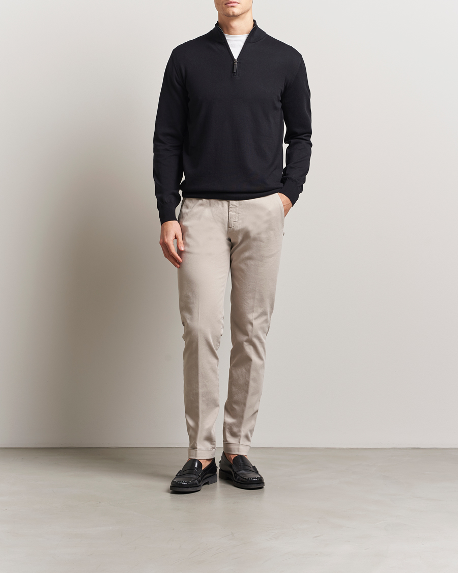Homme | Pulls Et Tricots | Canali | Cotton Half Zip Black