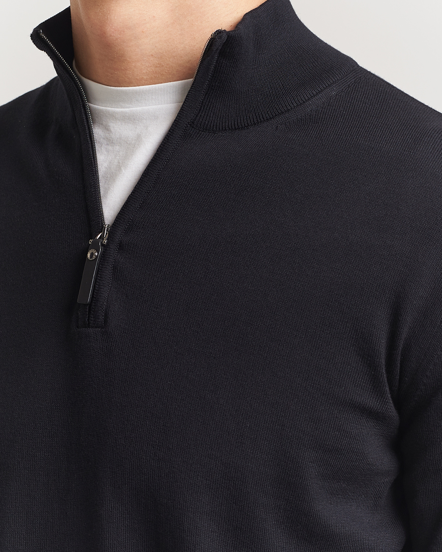 Homme | Pulls Et Tricots | Canali | Cotton Half Zip Black