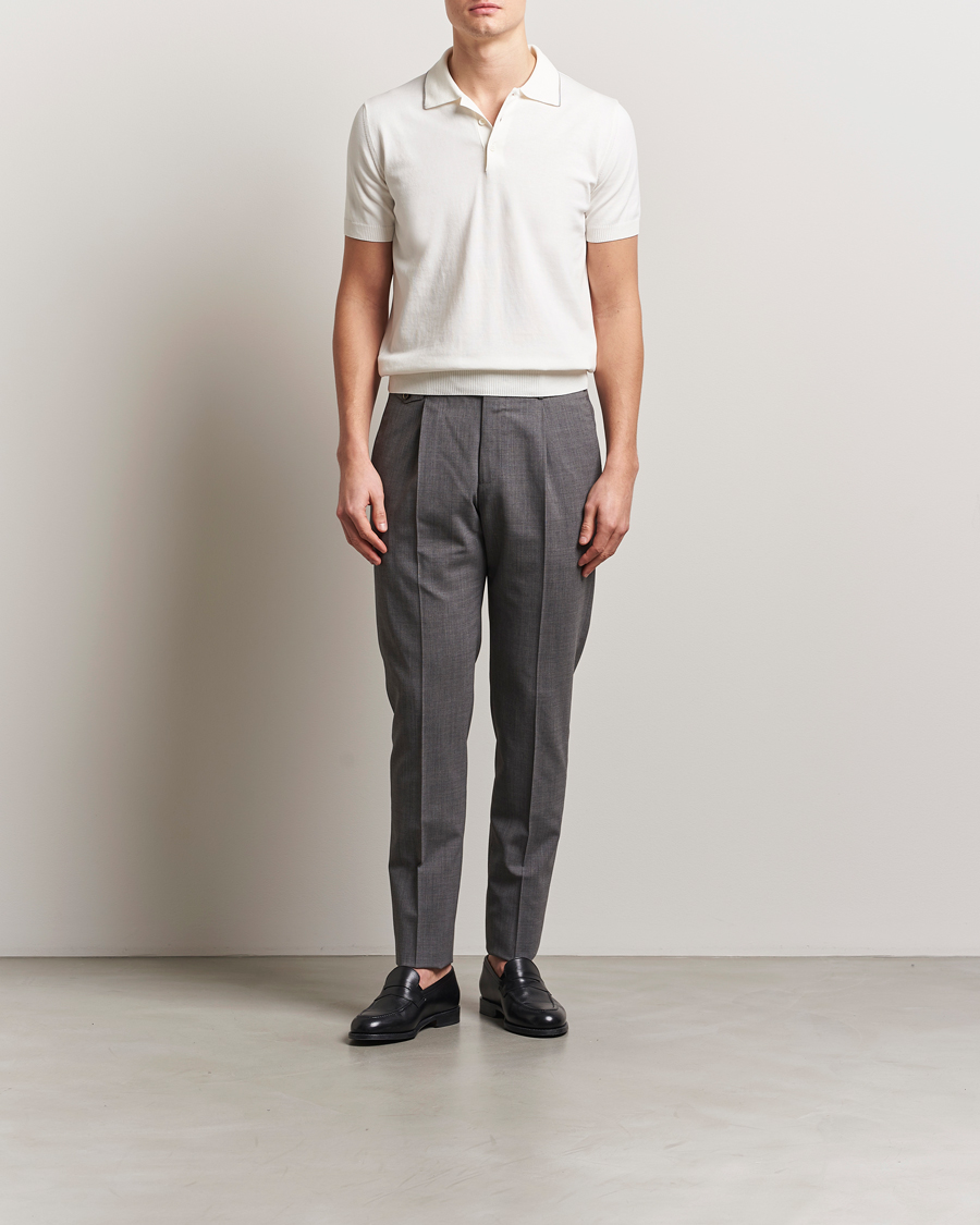 Homme | Polos | Canali | Contrast Short Sleeve Polo White