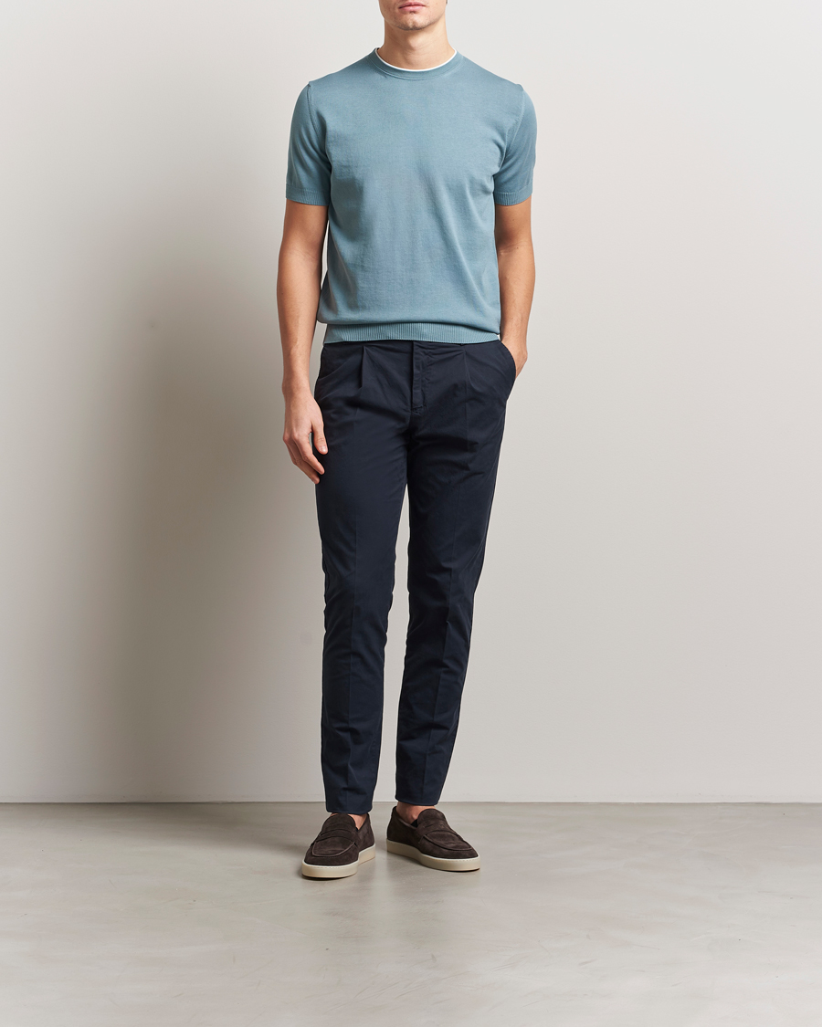 Homme | T-shirts | Canali | Contrast Short Sleeve T-Shirt Teal