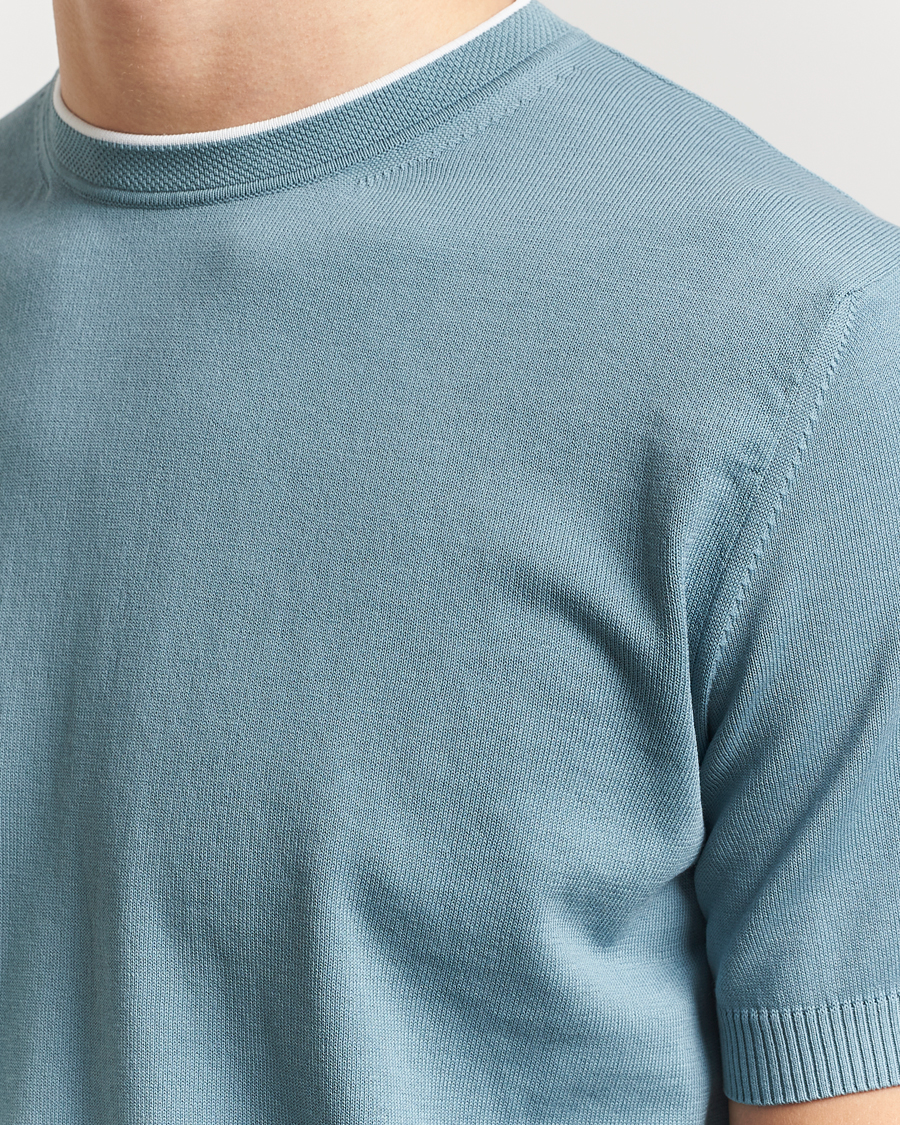 Homme | T-shirts | Canali | Contrast Short Sleeve T-Shirt Teal