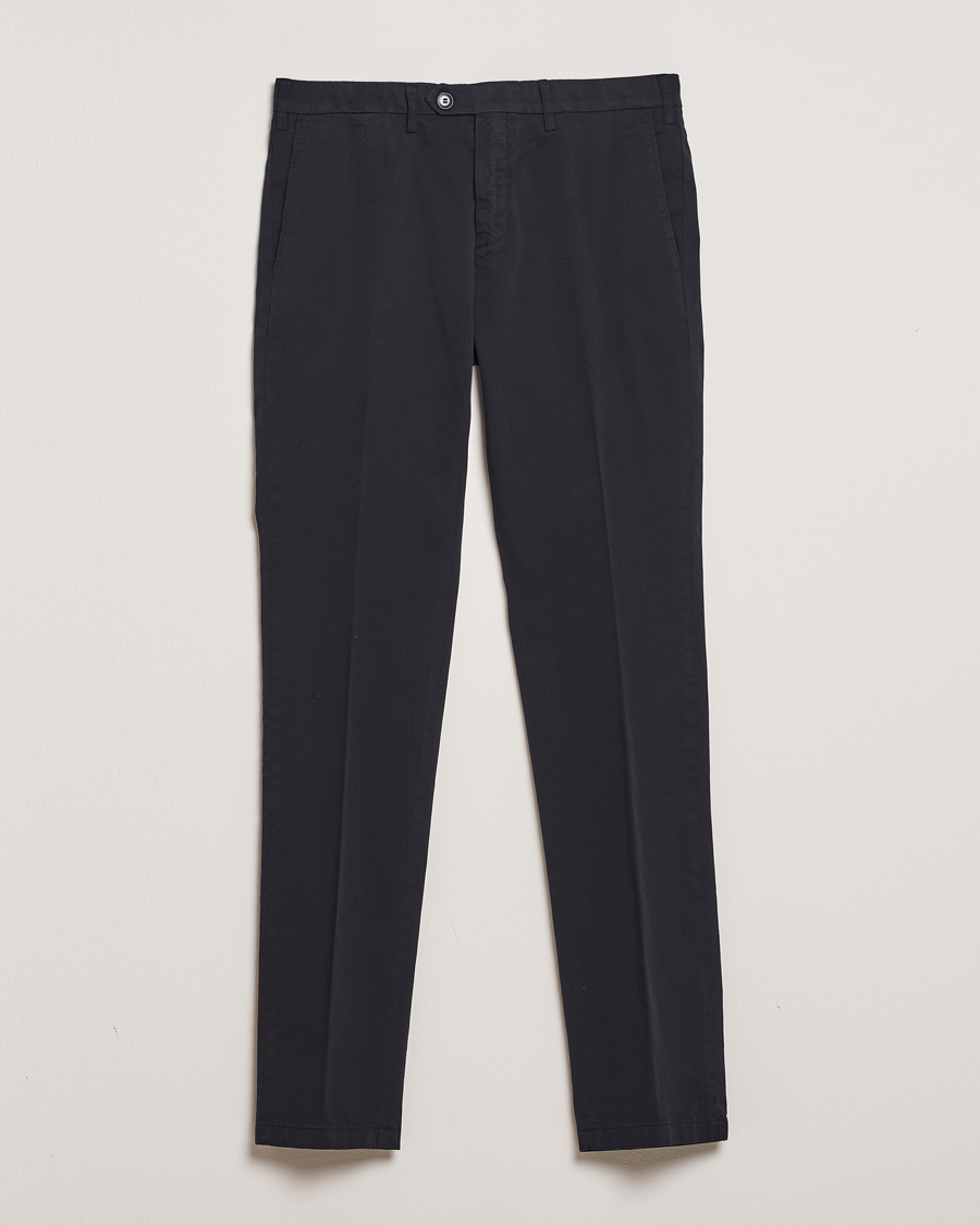 Homme | Pantalons | Canali | Slim Fit Cotton Stretch Chinos Navy