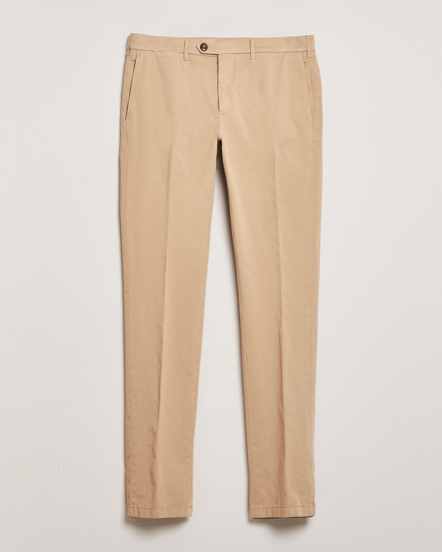 Homme | Pantalons | Canali | Slim Fit Cotton Stretch Chinos Beige