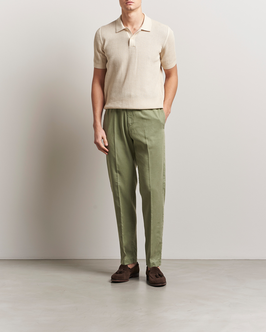 Homme | Pantalons | Canali | Drawstring Slacks Military Green