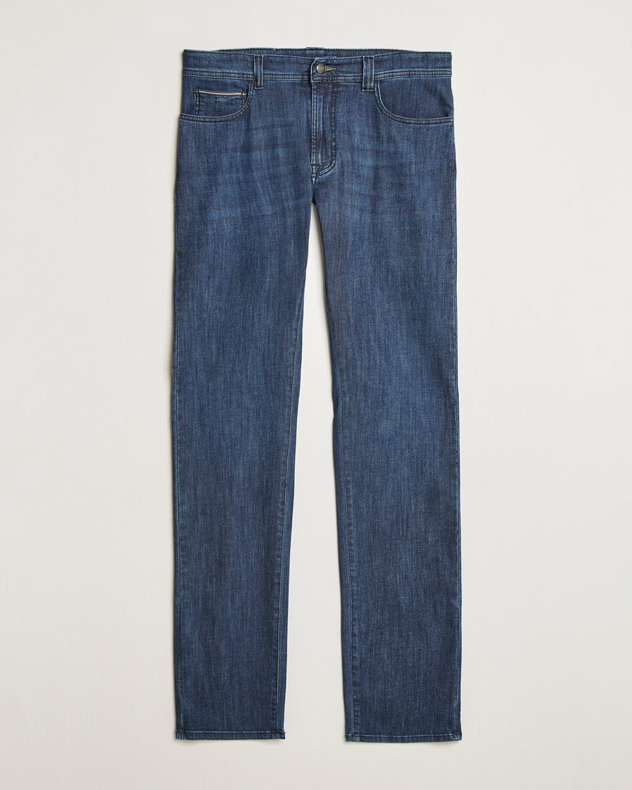 Homme | Jeans | Canali | Slim Fit 5-Pocket Jeans Dark Blue Wash