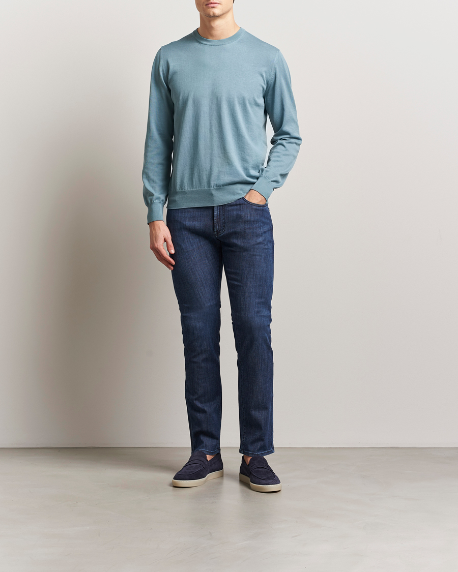 Homme | Jeans | Canali | Slim Fit 5-Pocket Jeans Dark Blue Wash