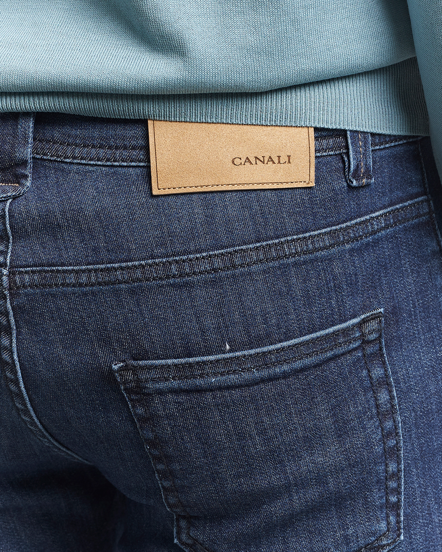 Homme | Jeans | Canali | Slim Fit 5-Pocket Jeans Dark Blue Wash