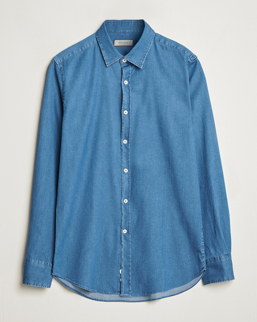 Homme | Chemises | Canali | Slim Fit Denim Shirt Medium Blue Wash