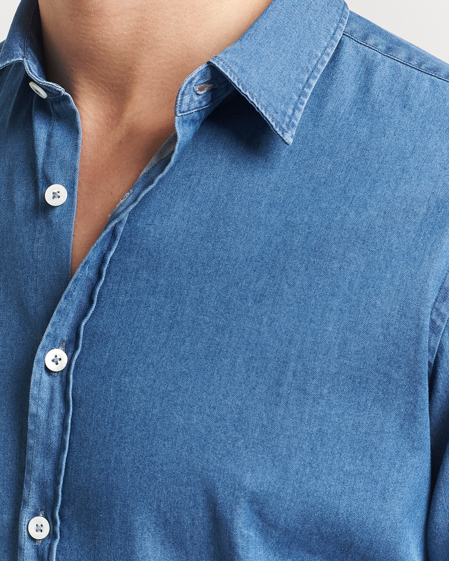 Homme | Chemises | Canali | Slim Fit Denim Shirt Medium Blue Wash