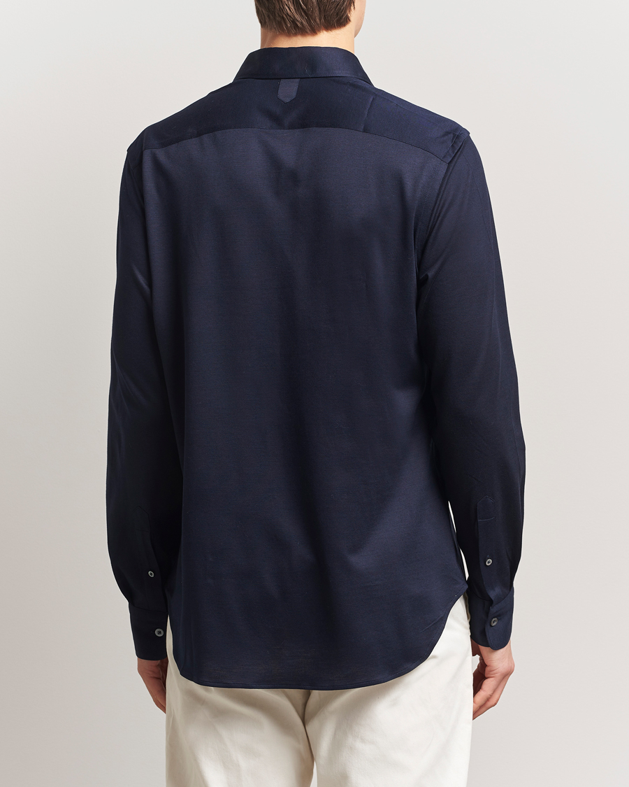 Homme | Chemises | Canali | Slim Fit Jersey Shirt Navy