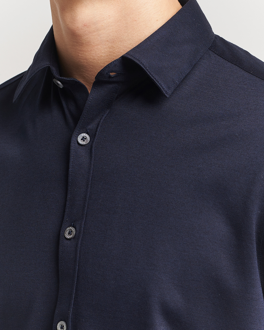 Homme | Chemises | Canali | Slim Fit Jersey Shirt Navy