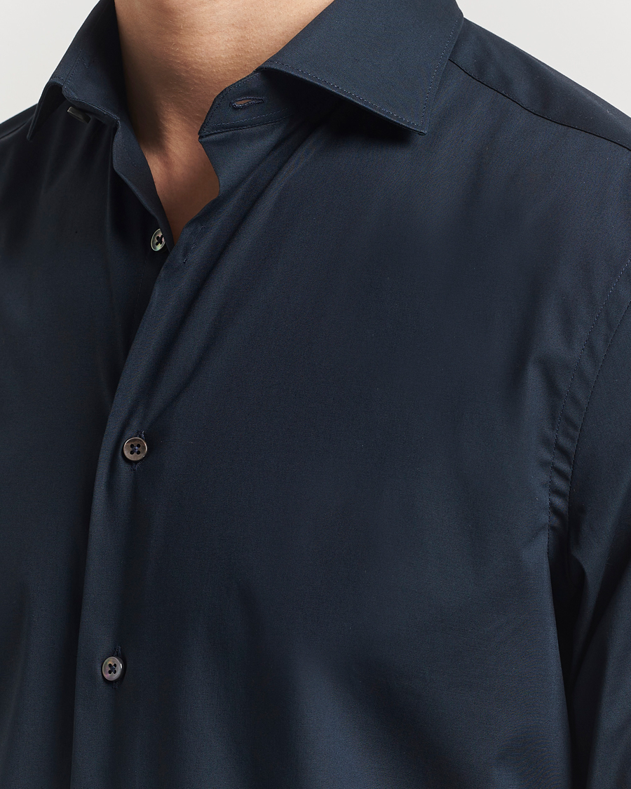 Homme | Chemises | Canali | Slim Fit Cotton/Stretch Shirt Navy