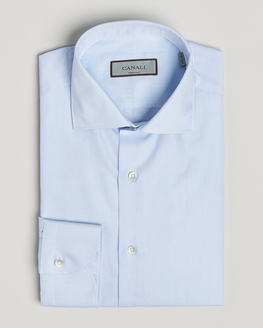 Homme | Chemises | Canali | Slim Fit Cotton Shirt Light Blue