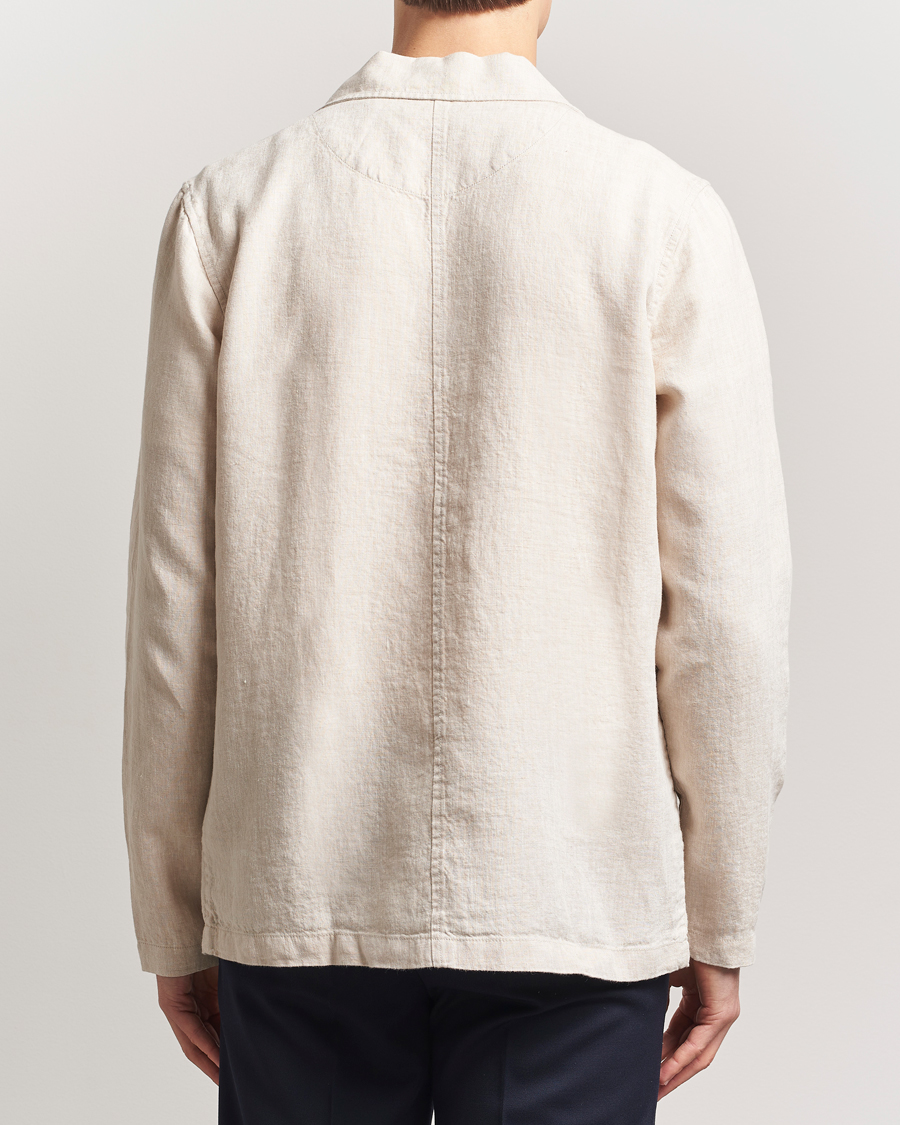 Homme | Chemises | KnowledgeCotton Apparel | Linen Overshirt Light Feather Grey