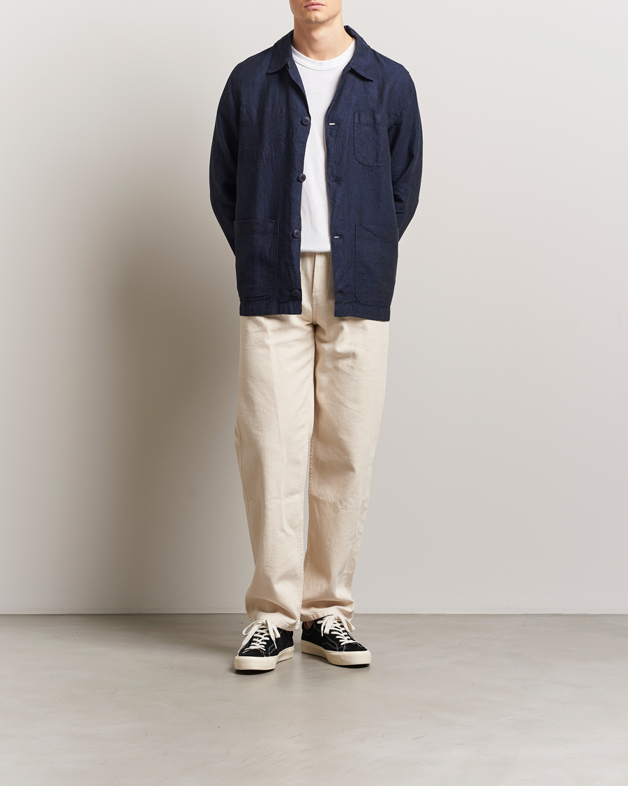 Homme | Chemises | KnowledgeCotton Apparel | Linen Overshirt Total Eclipse