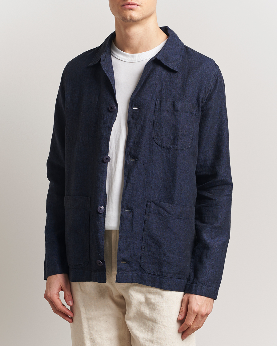 Homme | Chemises | KnowledgeCotton Apparel | Linen Overshirt Total Eclipse