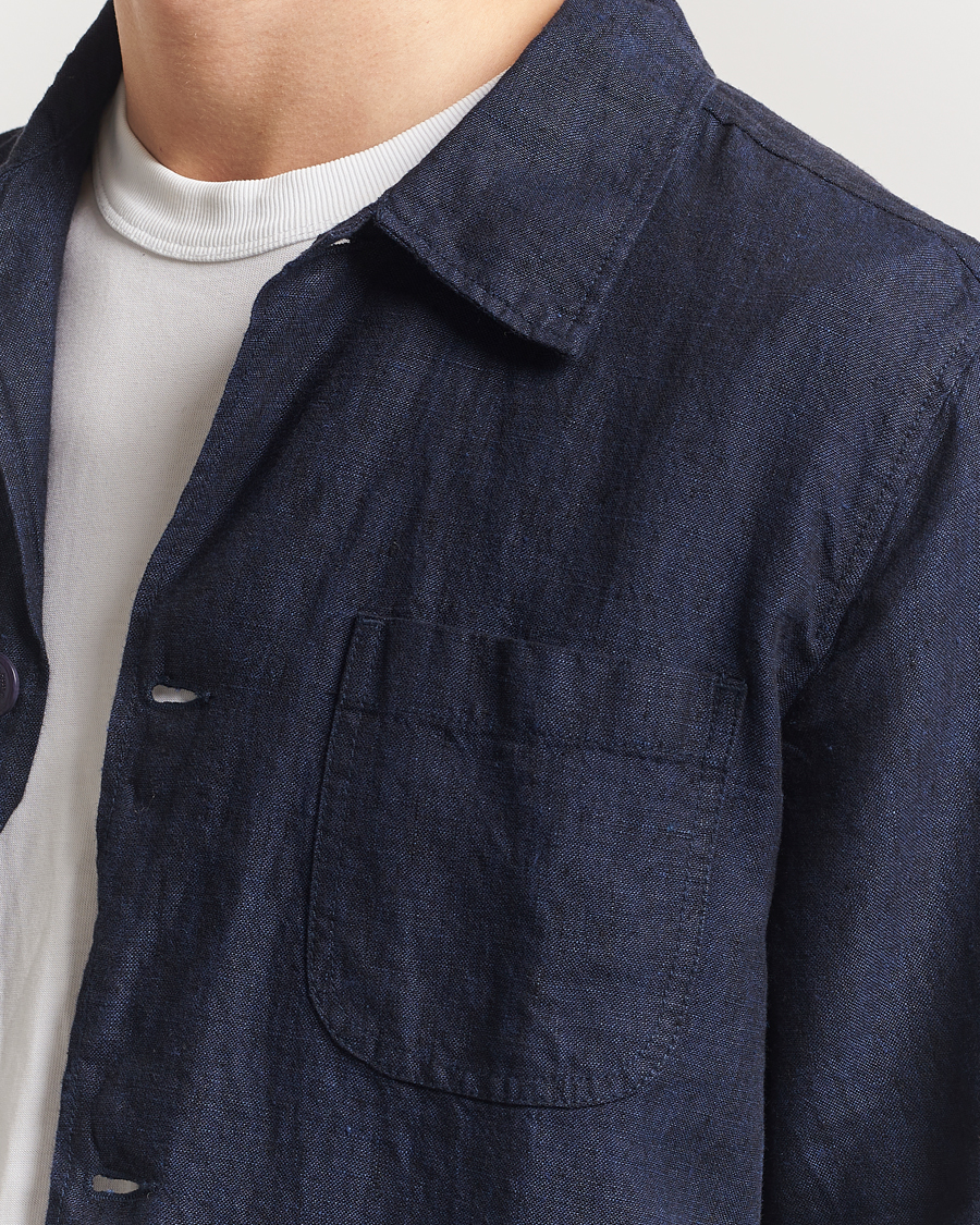 Homme | Chemises | KnowledgeCotton Apparel | Linen Overshirt Total Eclipse