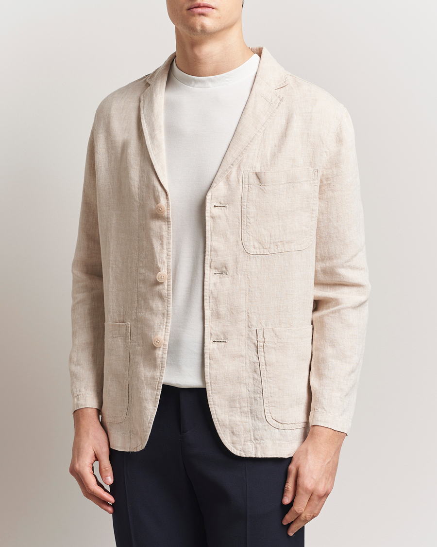Homme | Blazers | KnowledgeCotton Apparel | Linen Blazer Light Feather Grey