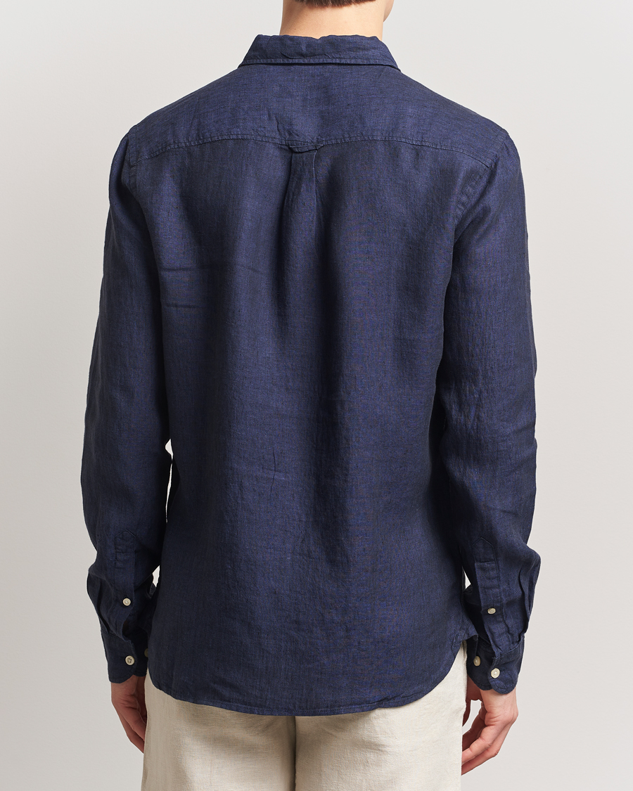 Homme | Chemises | KnowledgeCotton Apparel | Regular Linen Shirt Total Eclipse