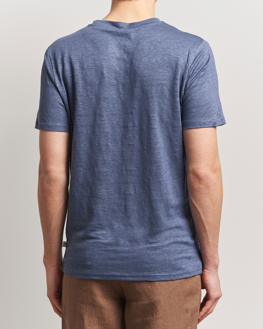 Homme | T-shirts | KnowledgeCotton Apparel | Organic Linen T-Shirt Vintage Indigo