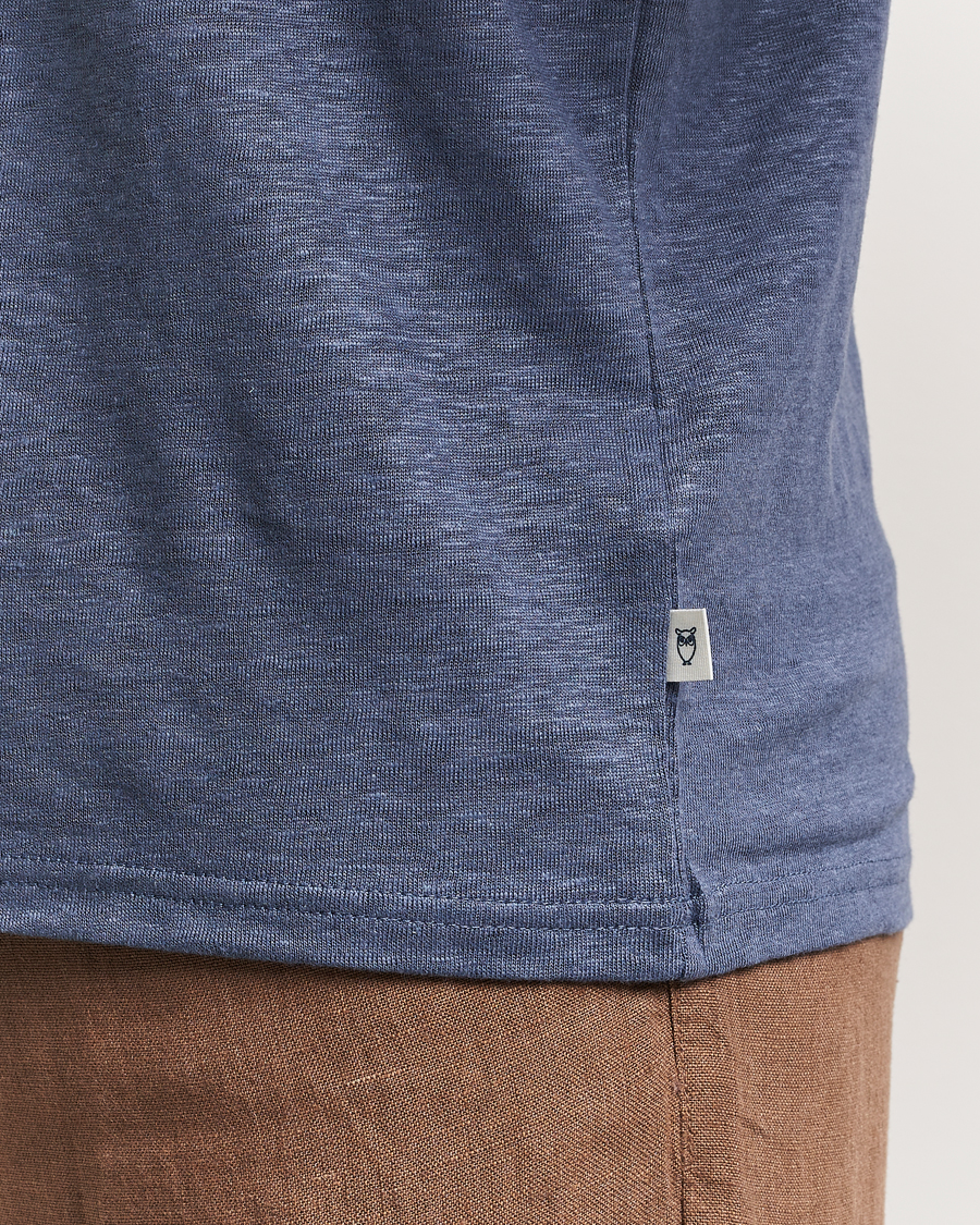 Homme | T-shirts | KnowledgeCotton Apparel | Organic Linen T-Shirt Vintage Indigo