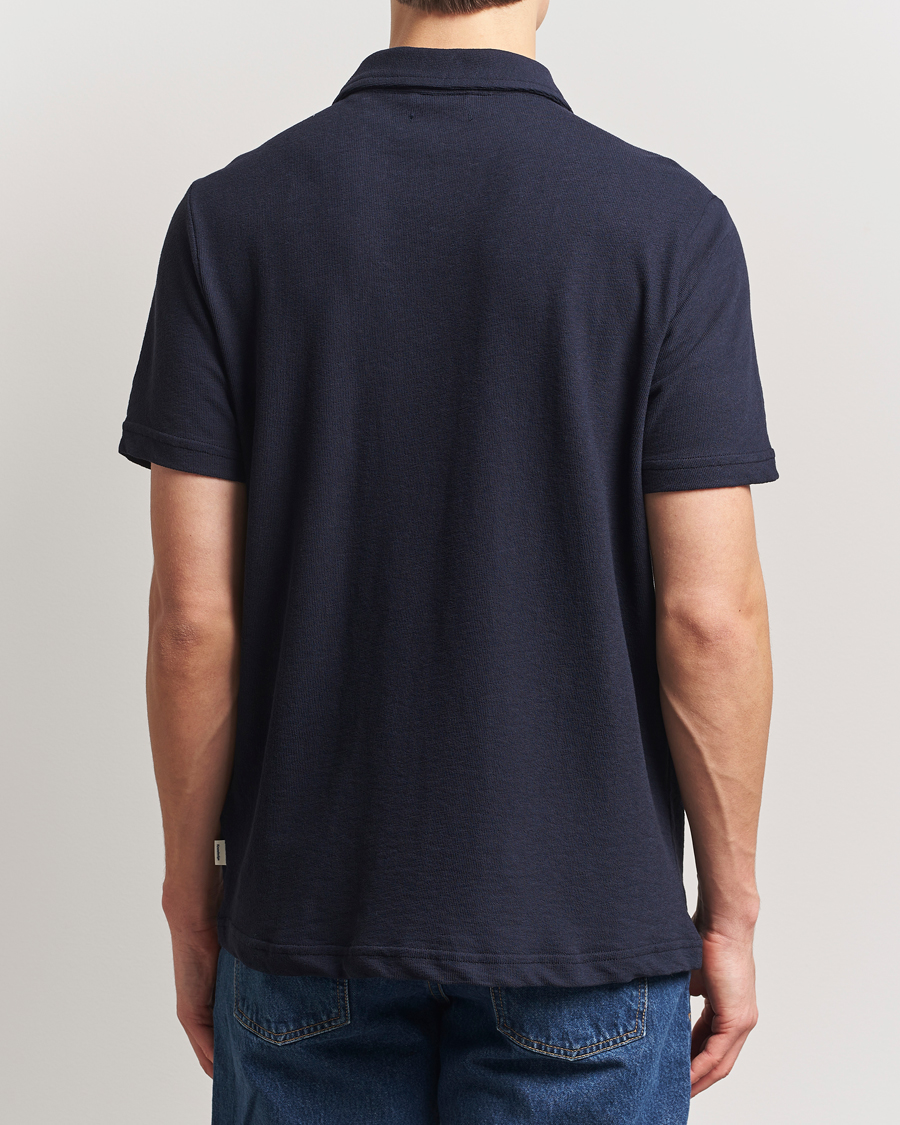 Homme | Chemises | KnowledgeCotton Apparel | Short Sleeve Boucle Shirt Night Sky