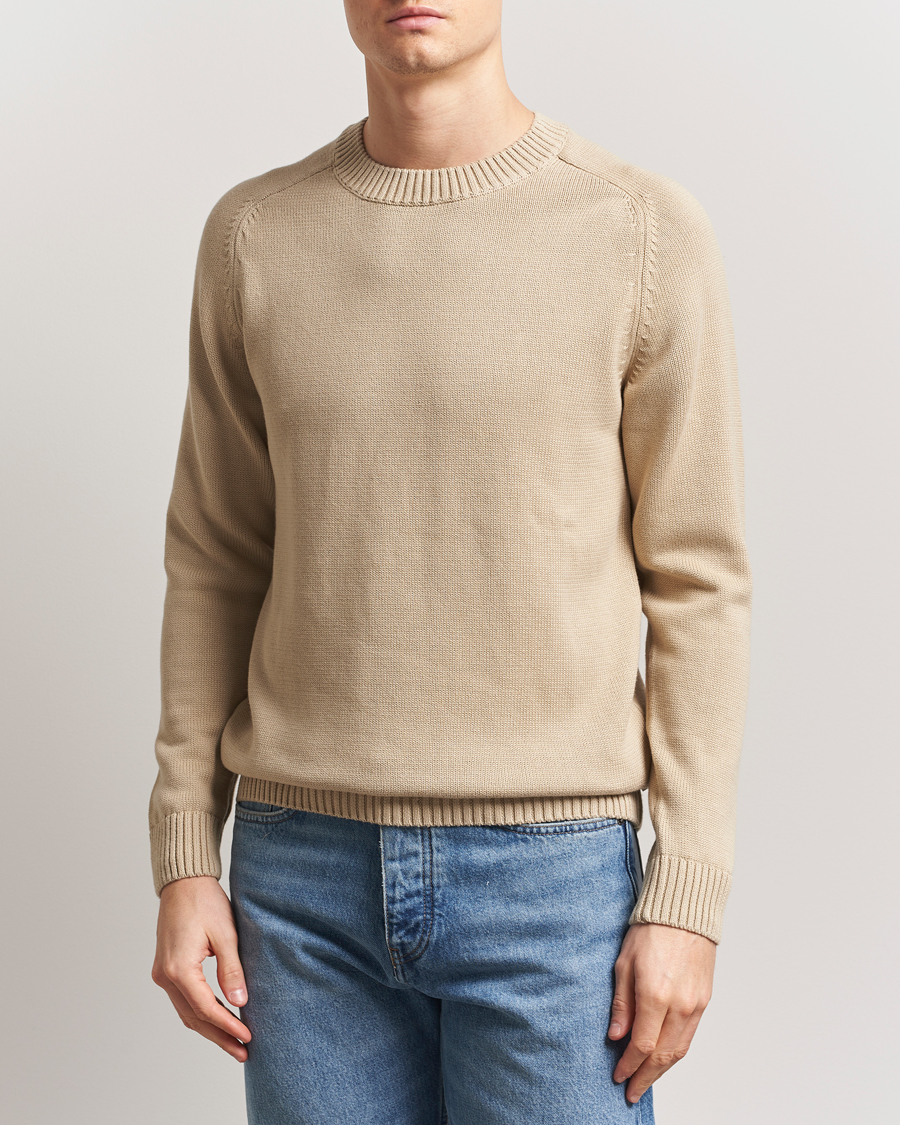 Homme | Pulls Et Tricots | KnowledgeCotton Apparel | Plain Knitted Cotton Crew Light Feather Grey