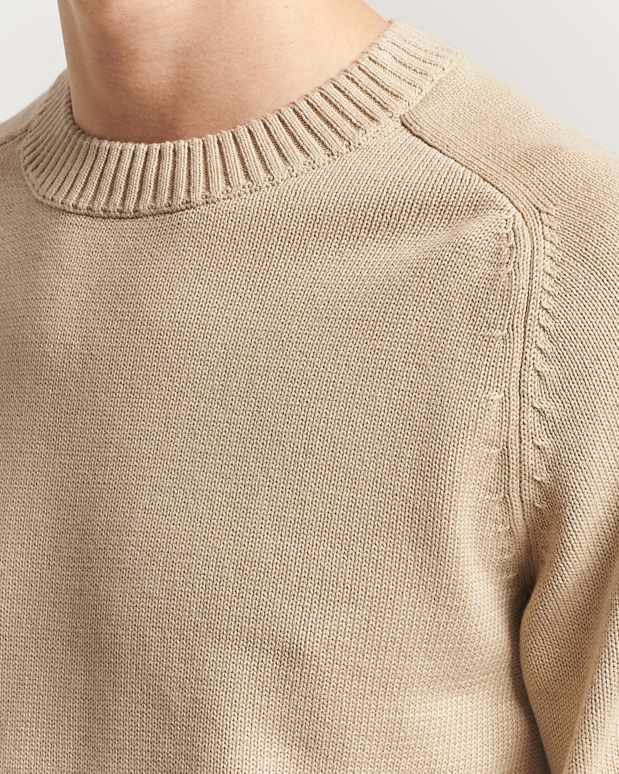 Homme | Pulls Et Tricots | KnowledgeCotton Apparel | Plain Knitted Cotton Crew Light Feather Grey