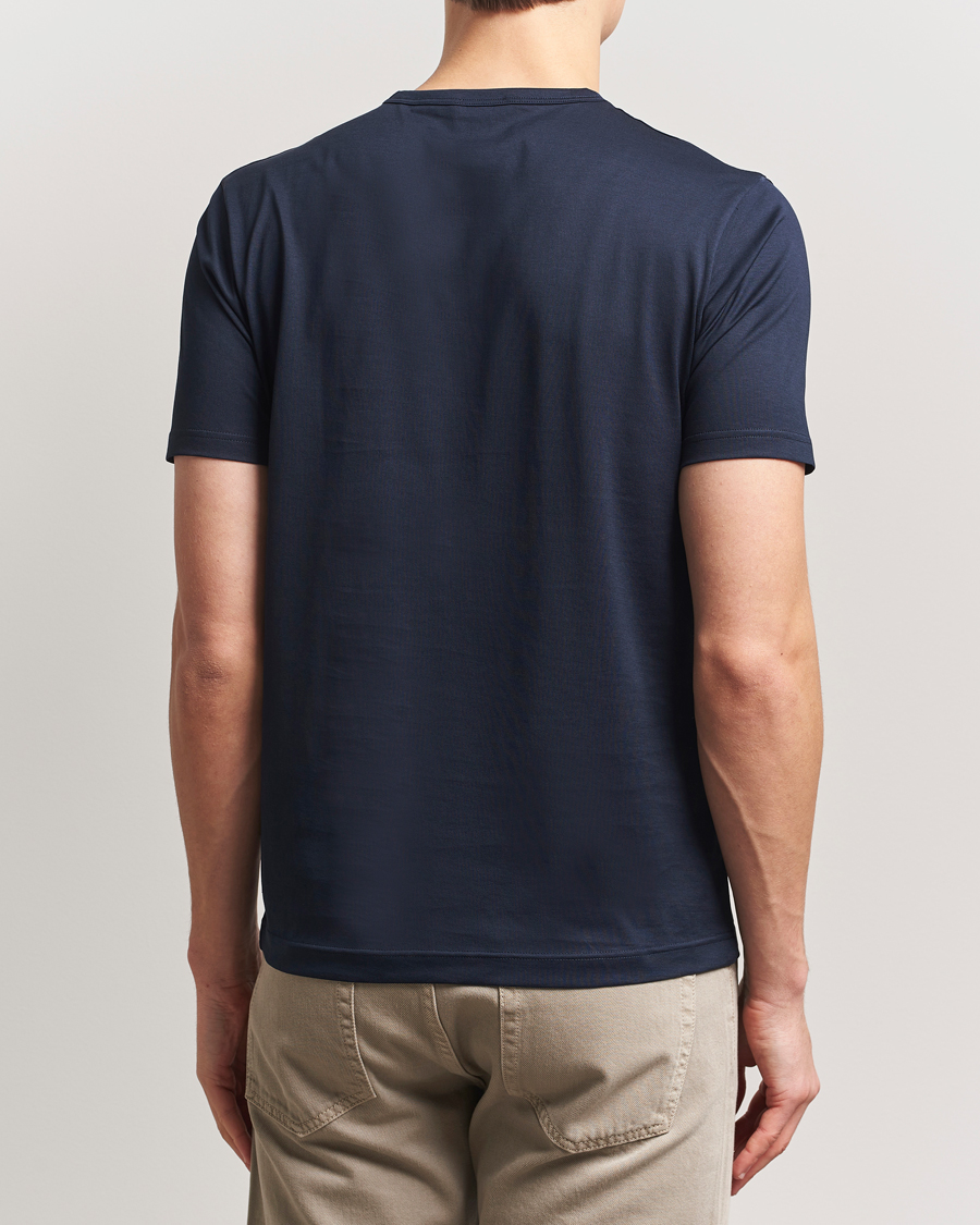 Homme | T-shirts | Sunspel | Crew Neck Q82 Cotton T-Shirt Midnight Navy