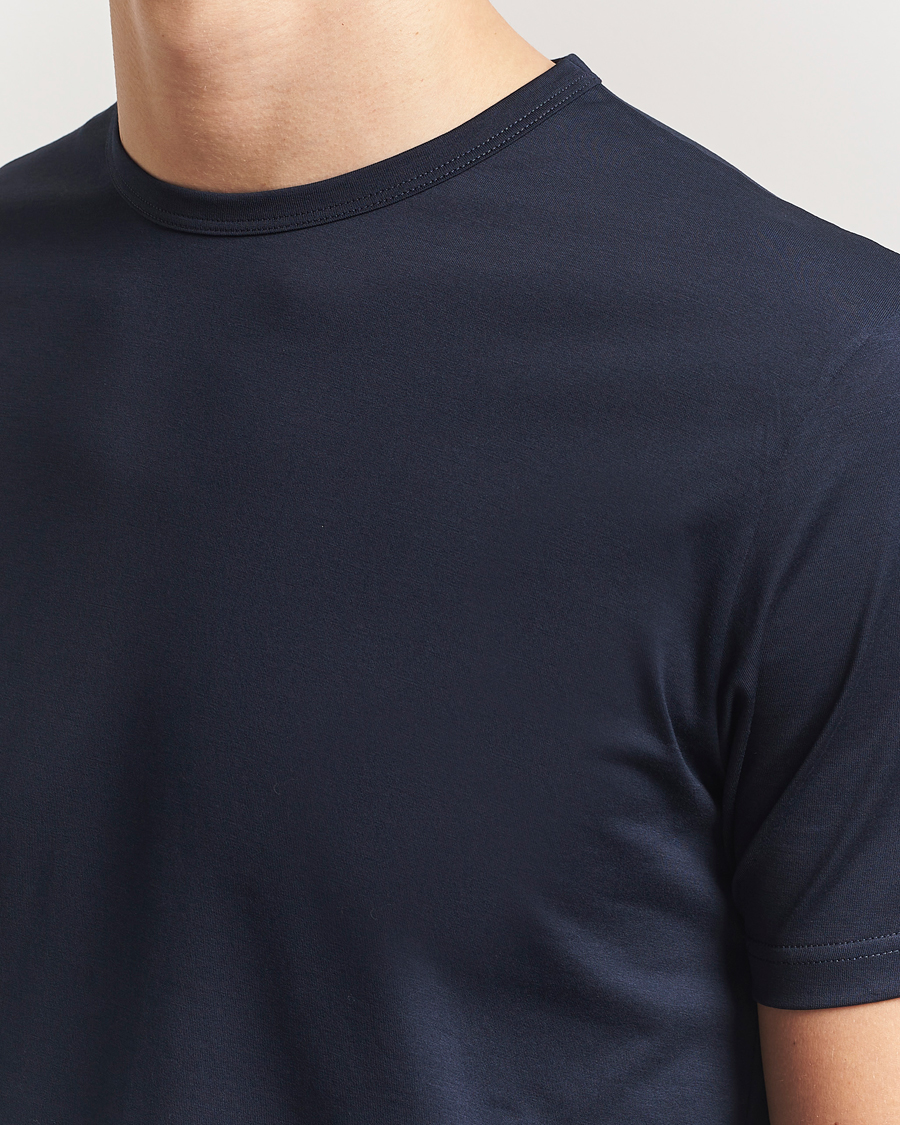 Homme | T-shirts | Sunspel | Crew Neck Q82 Cotton T-Shirt Midnight Navy