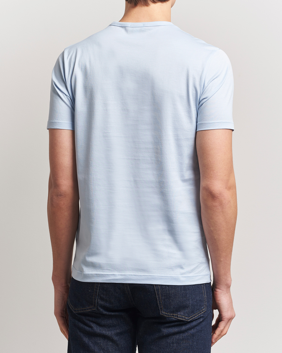 Homme | T-shirts | Sunspel | Crew Neck Q82 Cotton T-Shirt Blue Mist