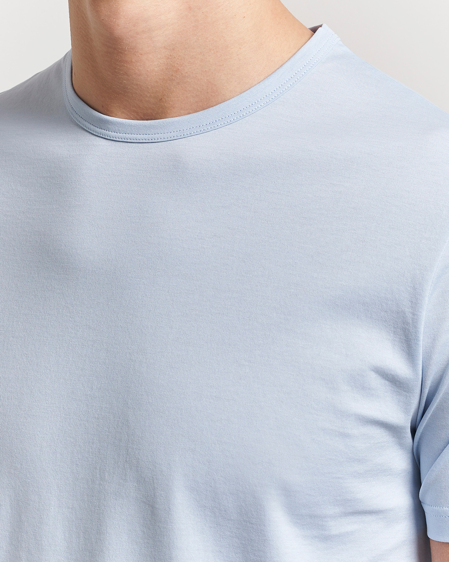 Homme | T-shirts | Sunspel | Crew Neck Q82 Cotton T-Shirt Blue Mist