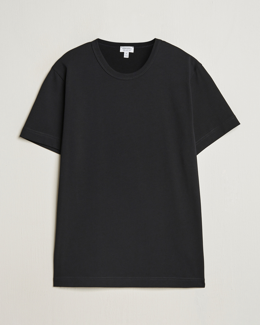 Homme | T-shirts | Sunspel | Single Jersey Supima Cotton T-Shirt Black