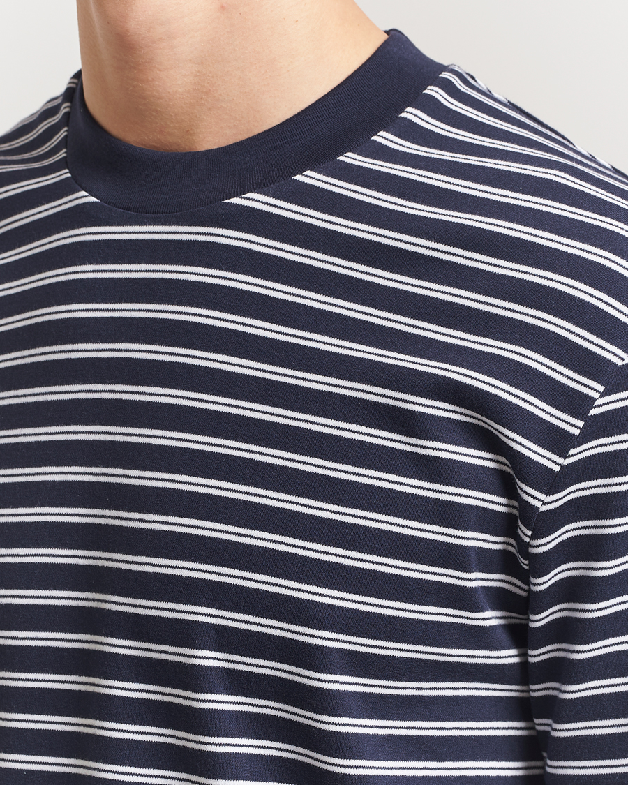 Homme | T-shirts | Sunspel | Heavy Weight Supima Cotton T-Shirt Navy/White