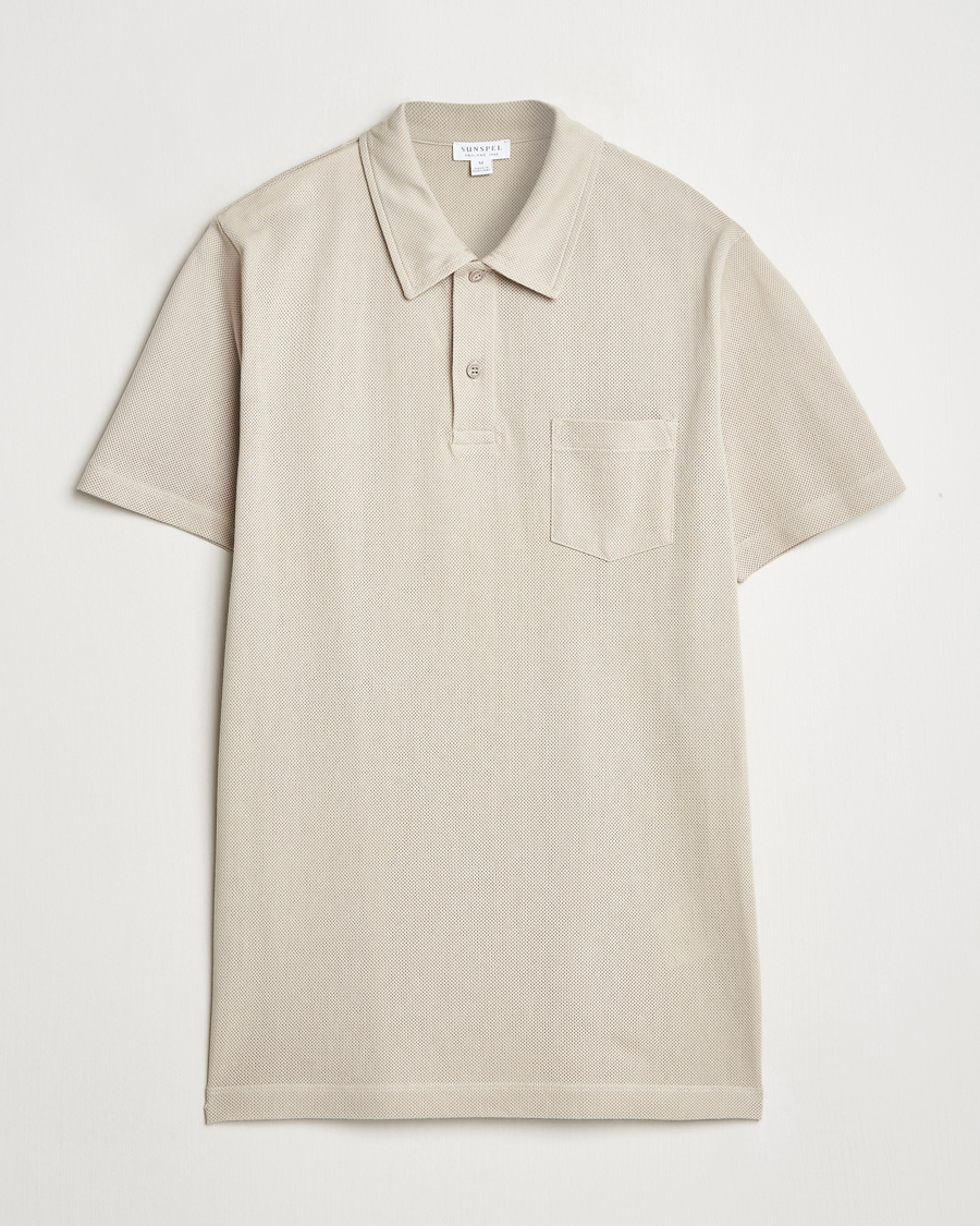Homme | Polos | Sunspel | Riviera Polo Shirt Ash Grey