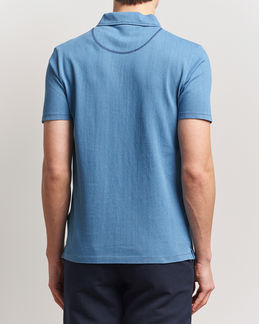Homme | Polos | Sunspel | Riviera Polo Shirt Mid Indigo Wash