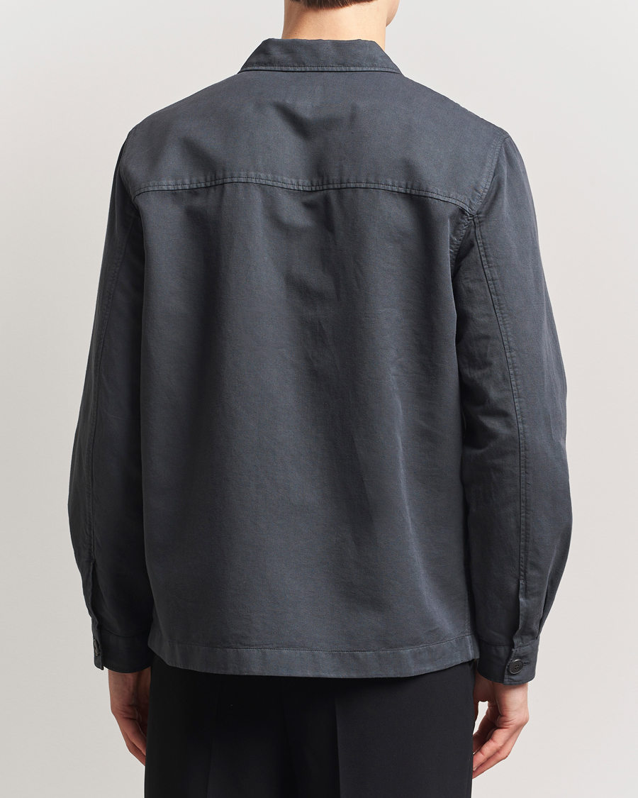 Homme | Chemises | Sunspel | Twin Pocket Cotton/Linen Jacket Charcoal