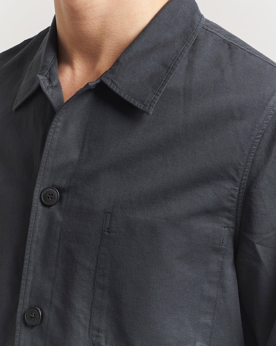 Homme | Chemises | Sunspel | Twin Pocket Cotton/Linen Jacket Charcoal