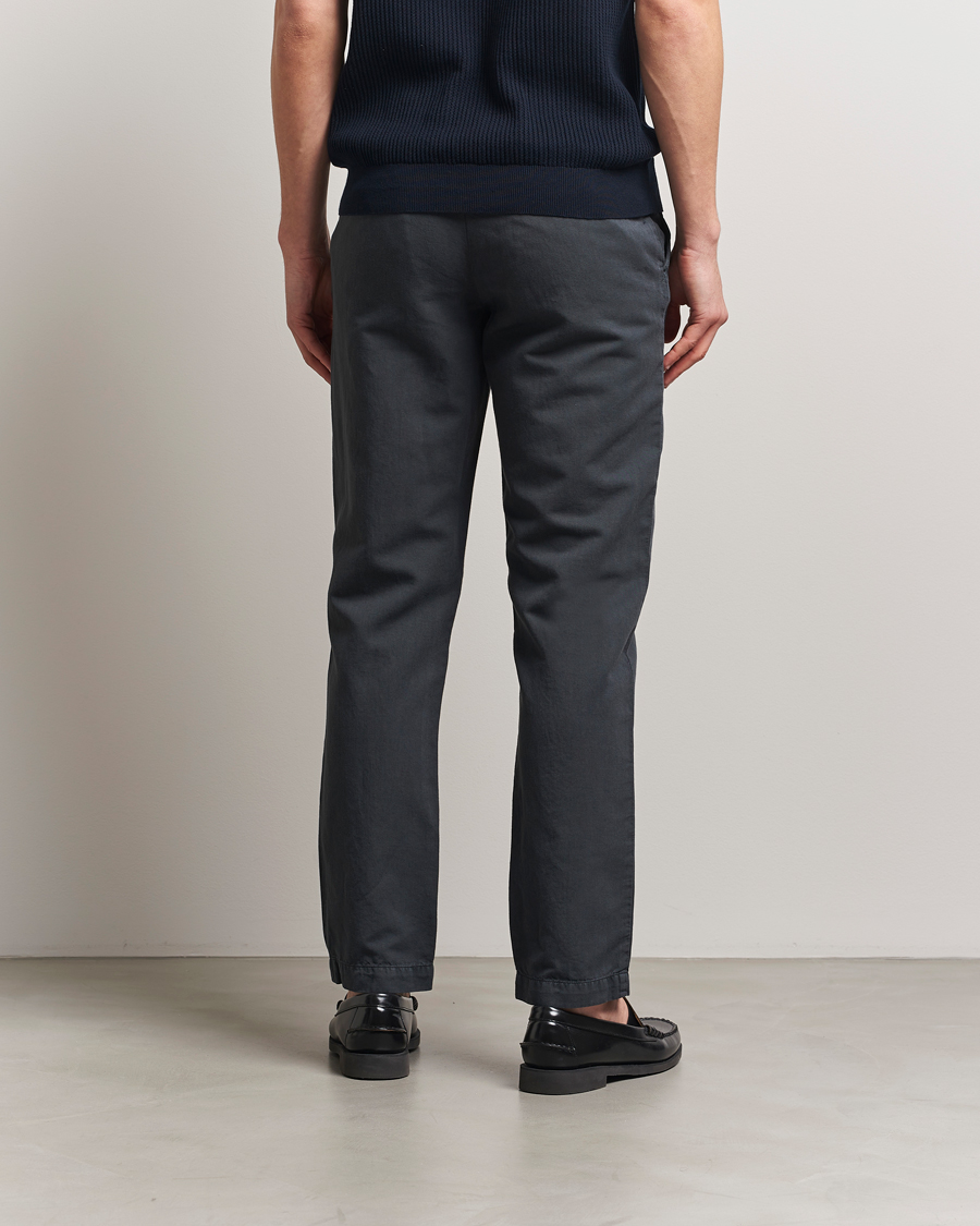 Homme | Pantalons | Sunspel | Cotton/Linen Trousers Charcoal