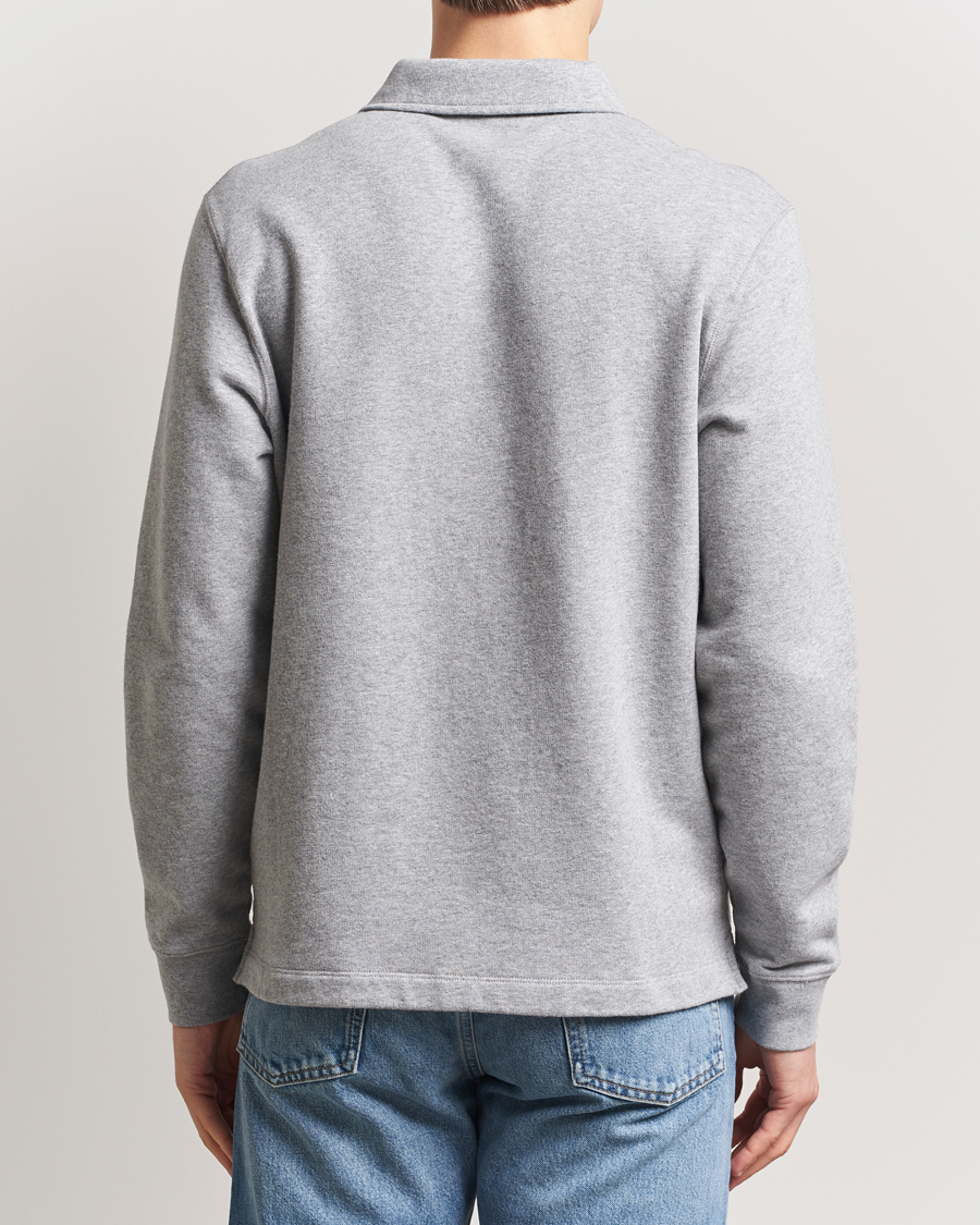 Homme | Pulls Et Tricots | Sunspel | Loopback Polo Sweatshirt Grey Melange