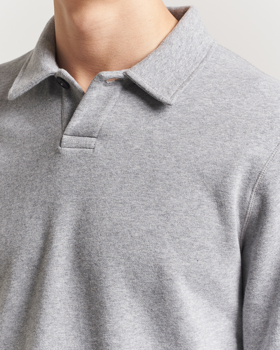 Homme | Pulls Et Tricots | Sunspel | Loopback Polo Sweatshirt Grey Melange