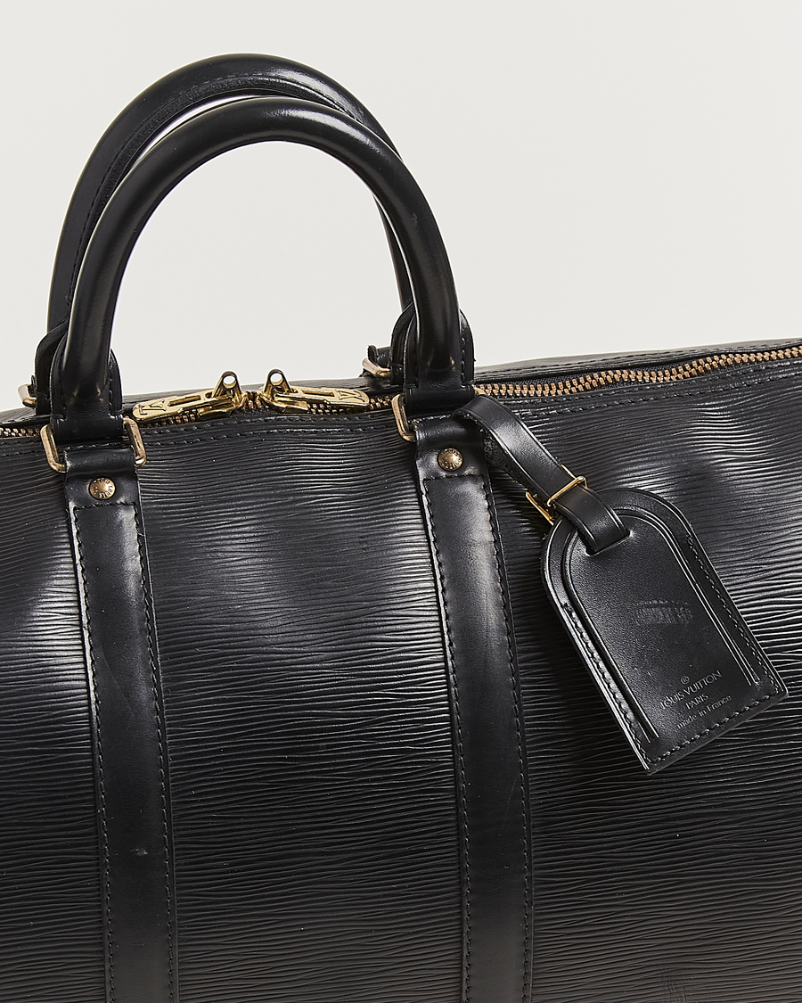 Homme | Louis Vuitton Pre-Owned Keepall 45 Epi Leather Bag Black | Louis Vuitton Pre-Owned | Keepall 45 Epi Leather Bag Black