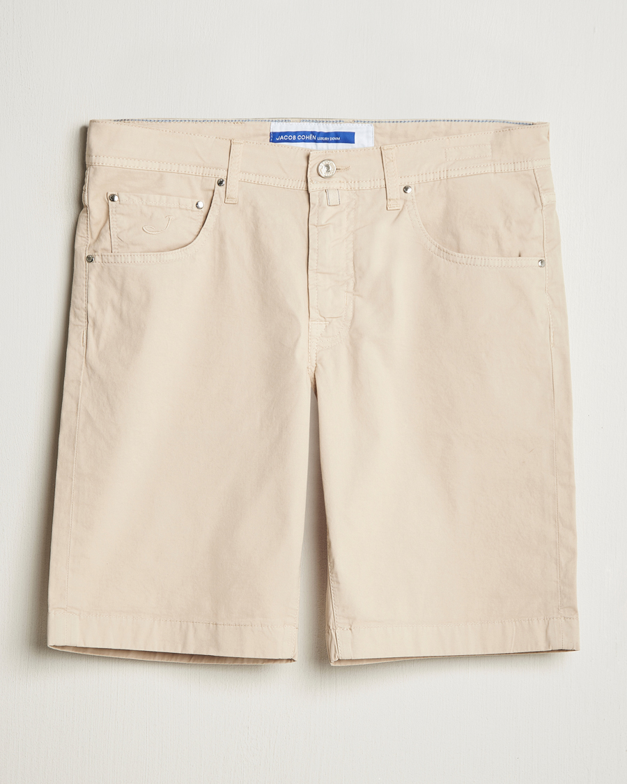 Homme | Shorts | Jacob Cohën | Nicolas Cotton Gabardine Shorts Beige