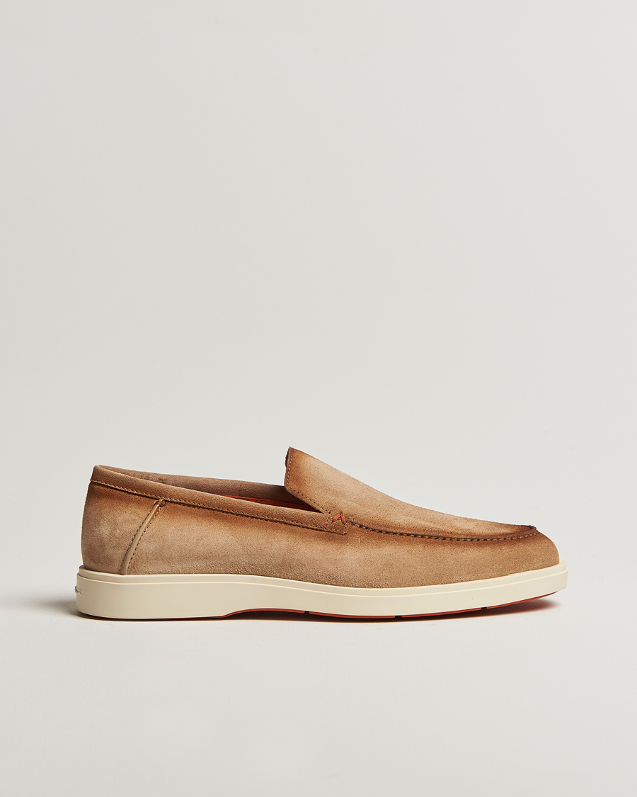 Homme | Santoni Detroit Loafers Beige Suede | Santoni | Detroit Loafers Beige Suede