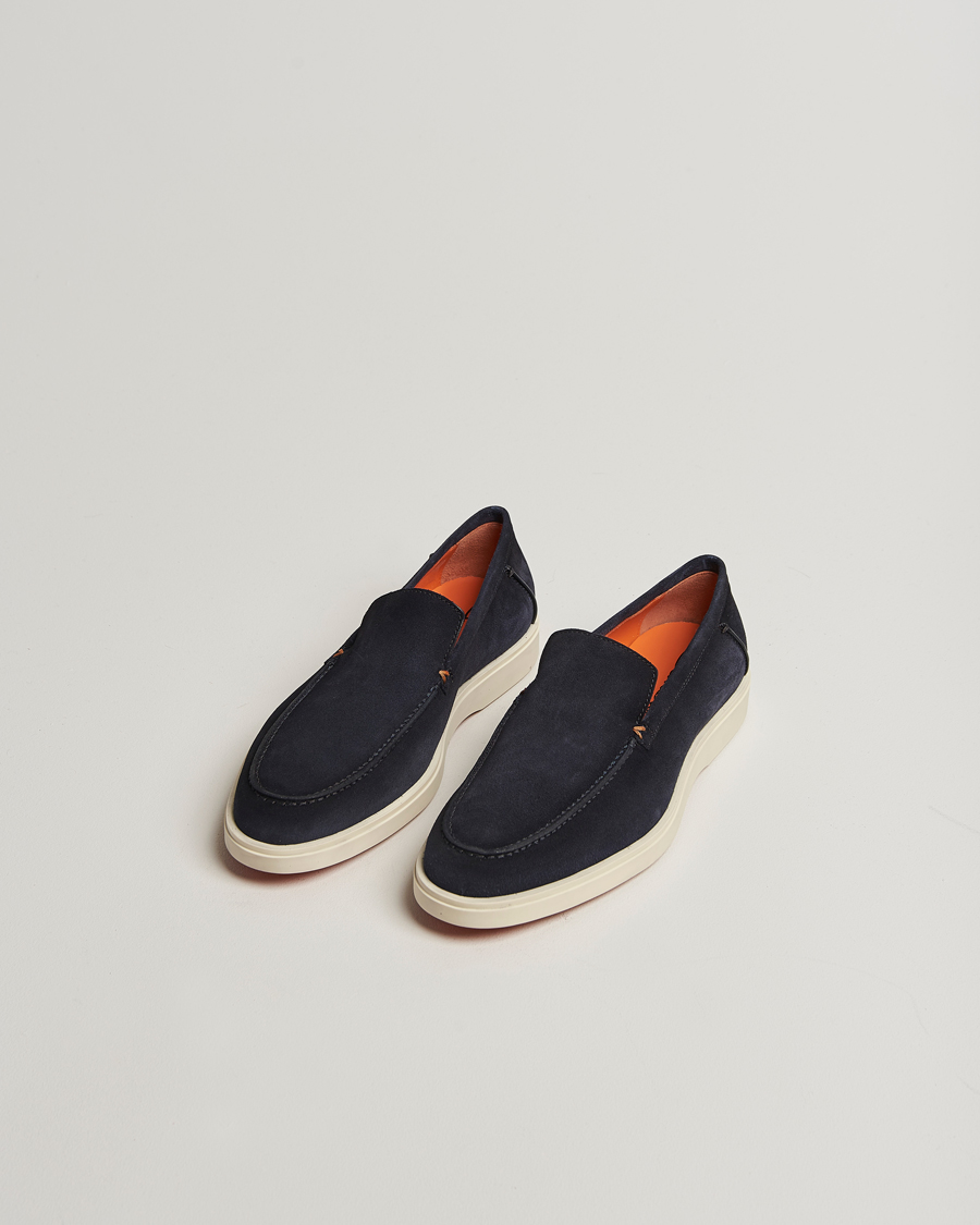 Homme | Loafers | Santoni | Detroit Loafer Navy Suede