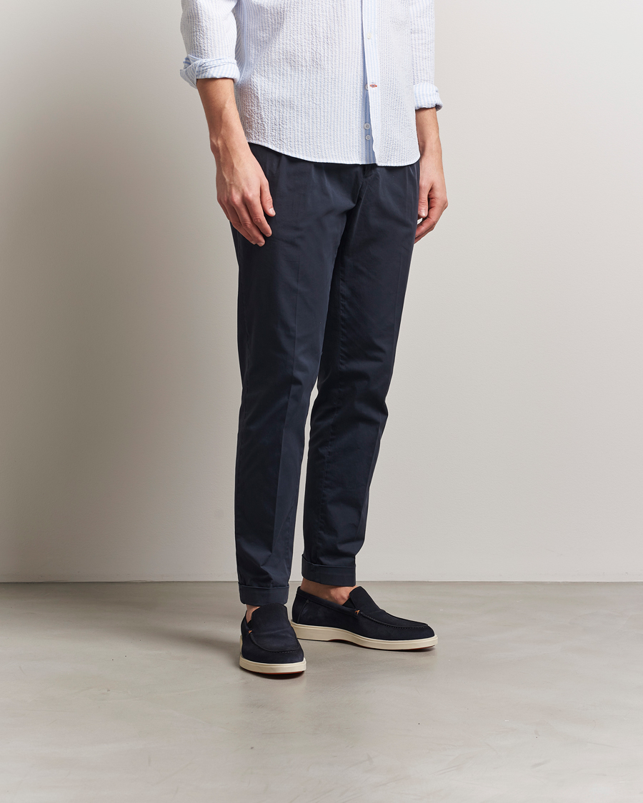 Homme | Santoni Detroit Loafers Navy Suede | Santoni | Detroit Loafers Navy Suede